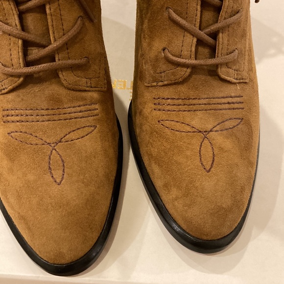 NIB Diane Von Furstenberg Dakota lace-up Suede leather western boots - Picture 3 of 8